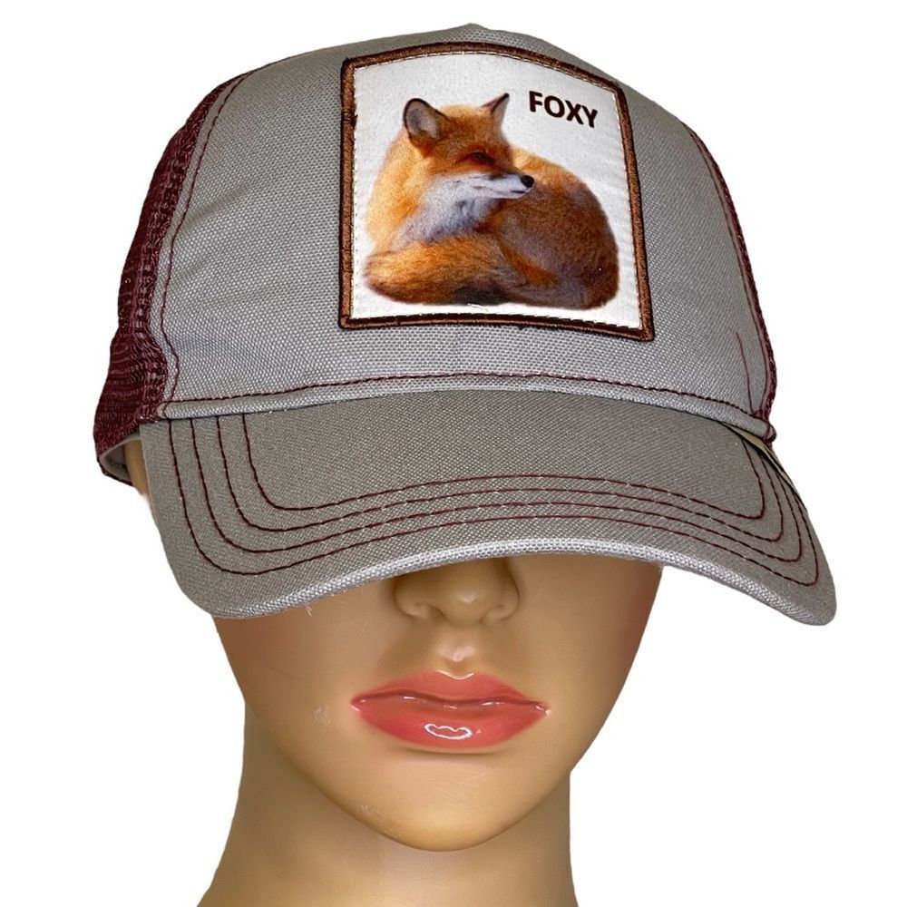 NWOT Kenny K Gray and Wine Foxy Trucker Hat Mesh